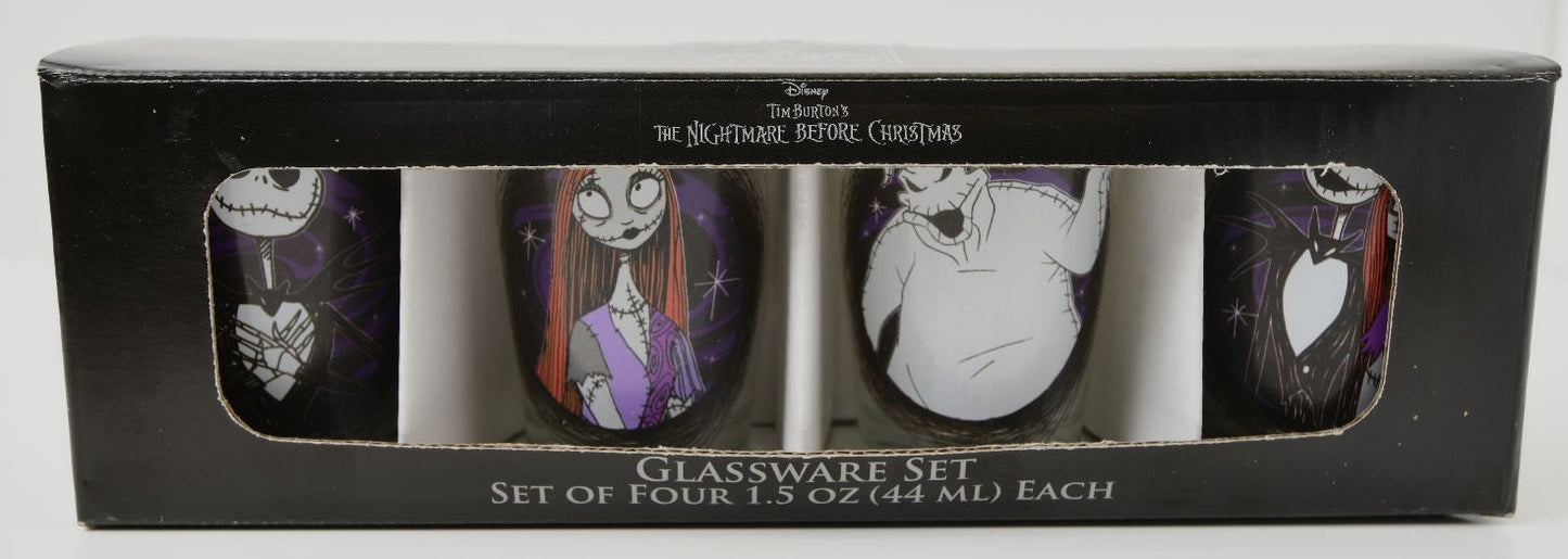 Disney Tim Burton's The Nightmare Before Christmas Shot Glass Set Of 4 New